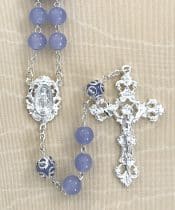 Light Sapphire with Capped Our Father Rosary Beads
