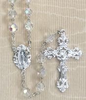 Crystal Tin Cut Rosary Beads