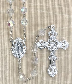 Crystal Tin Cut Rosary Beads