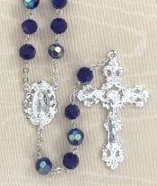 Tin Cut Dark Sapphire Rosary Beads
