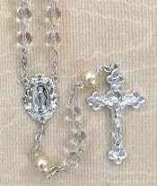 Crystal with Pearl Our Father Rosary Beads