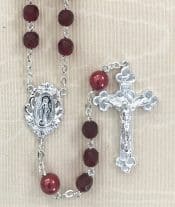 Garnet with Pearl Our Father Rosary Beads