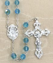 Tin Cut Aqua Aurora Boreals Rosary Beads