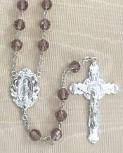 Tin Cut Amethyst Loc Link Rosary Beads