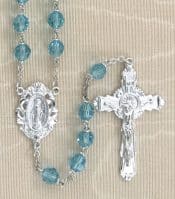 Tin Cut Aqua Loc Link Rosary Beads
