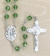 Tin Cut Peridot Loc Link Rosary Beads