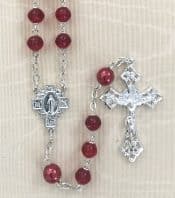 Ruby with Red Pearl Our Father Rosary Beads