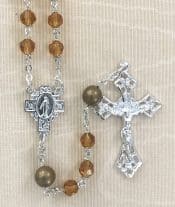 Topaz Tin Cut Pearl Our Father Rosary Beads