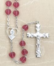 Rose Heart with Pearl Our Father Rosary Beads