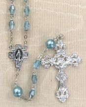 Aqua with Aqua Our Father Rosary Beads
