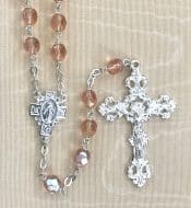Round Pink Aurora Borealis Rosary Beads