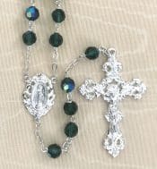Round Emerald Aurora Borealis Rosary Beads