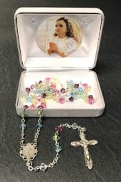 Multicolor Swarovski Crystal All Sterling Silver Rosary Beads