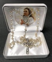 Sterling Silver Pearl First Communion Rosary Beads