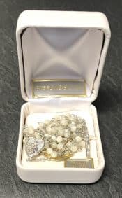 Sterling Silver Mother of Pearl First Holy Communion Rosary Beads