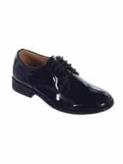 Boys Black Shiny Patent Leather Shoes