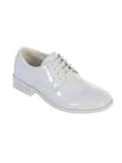 Boys White Shiny Patent Leather Shoes