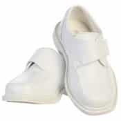 Boys White Matte First Communion Shoes with Velco Closure