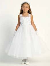 First Communion Dress with 3D Flowers