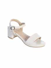 Open Toe First Communion Shoes with Block Heel