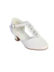 T Strap Girls First Communion Shoes with Flowers