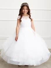 First Communion Gown With Layered asymmetrical skirt