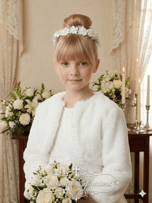 First Communion Floral Crown Wreath Headpiece