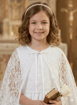 Lace Cape with Ribbon Tie