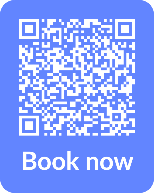 qr sticker blue