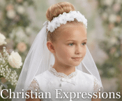 First Communion Wreath Veil Flower with rhinestone accents