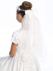 First Communion Wreath Veil flowers & bead accents Guadalupe Veil