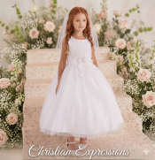 3D Lace Flowers First Communion Dress