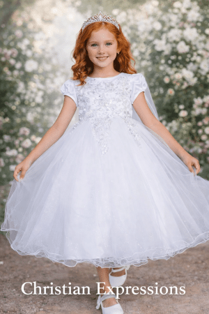 First Communion Dress with Cap Sleeves