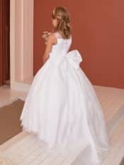 Stunning Satin with Glitter Lace First Communion Dress with Train