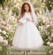 First Communion Dress with Pearl Bodice