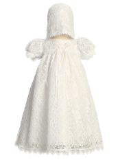 Girls Lace Yoke Christening dress