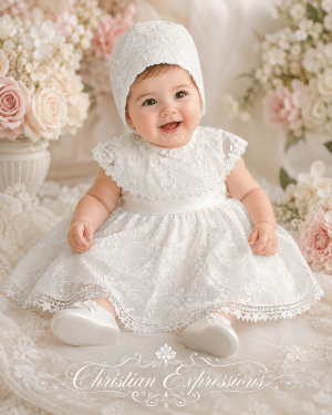 Baby Girls Embroidered Tulle Christening Dress