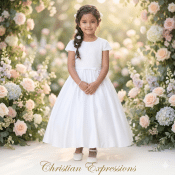First Communion Dress Sequin Daisy Bodice