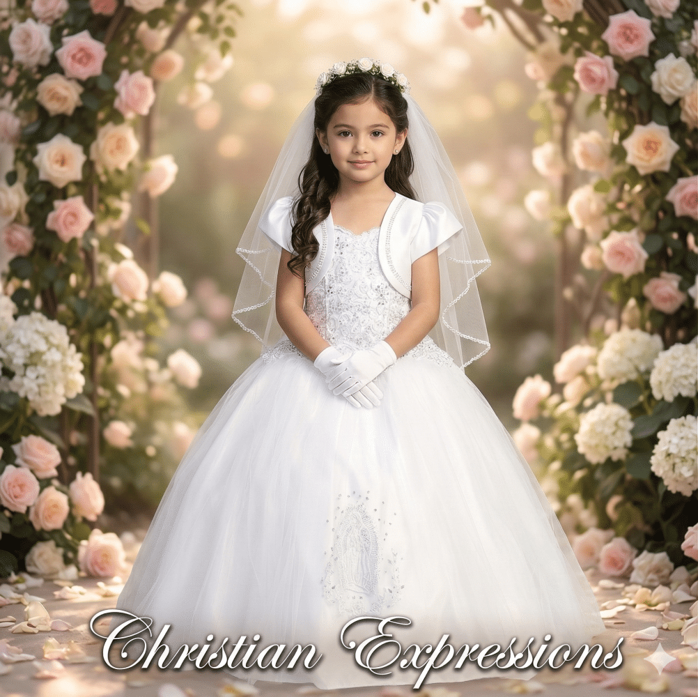 our lady of guadalupe communion dress First Communion Dress Our Lady of Guadalupe with Bolero Jacket