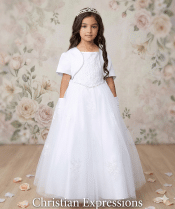 First Communion Dress Lace Appliques with Bolero Jacket