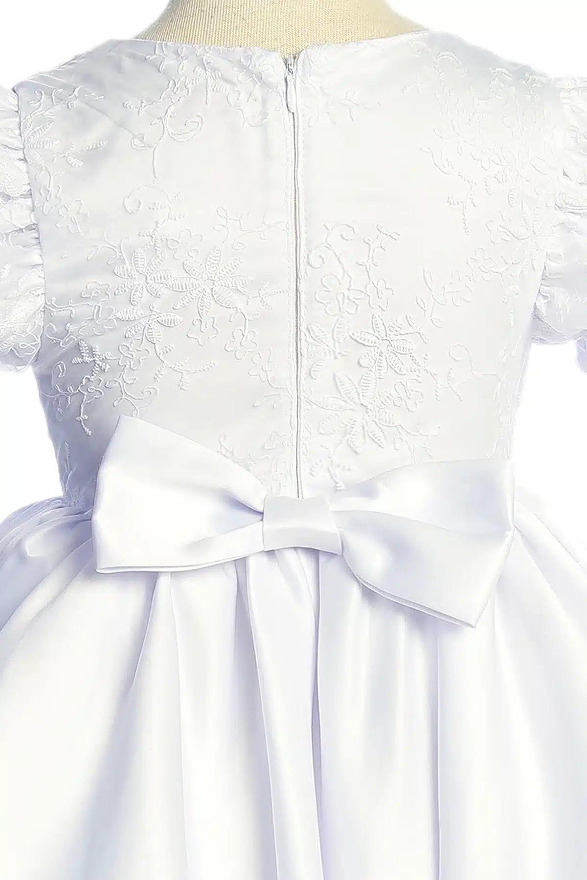 Satin Babydoll Embroidered First Communion Dress 2 Satin Babydoll Embroidered First Communion Dress - Image 2
