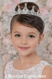 Antique Rhinestone First Communion Tiara for Girls
