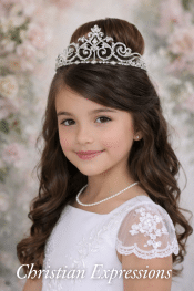 Silver Antique Rhinestone First Communion Tiara