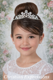 Dainty Rhinestone First Communion Tiara (Silver or Gold)
