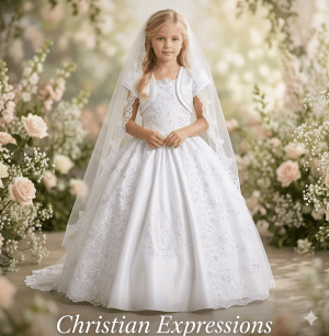 Spanish First Communion Dress Embroidered Maria with Bolero Jacket