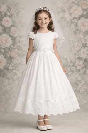 Cotton Eyelet First Communion Dress