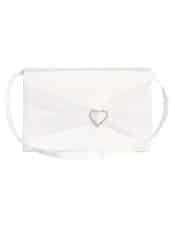 Girls First Communion Purse with Rhinestone Heart