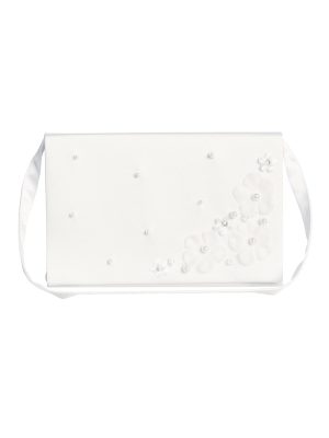 Girls First Communion Purse with 3D Pearl Flowers