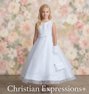 First Communion Dress with  Double Layered A Line Skirt