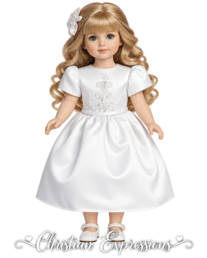 First Communion Doll Dress Matches Dress SP735